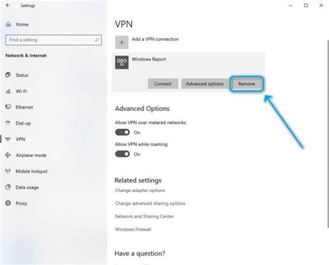 how to remove a vpn connection in windows 7